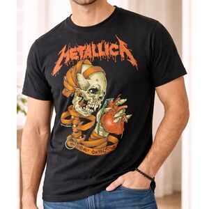 Metallica Pushead Heart Explosive Skull T-Shirt Small Black Band Tee